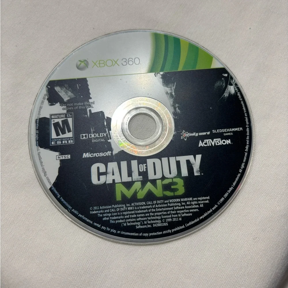 Microsoft Xbox 360 Call of Duty: MW3 Disc - Black & Green Artwork
